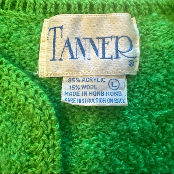Vintage Tanner Womens Open Knit Cardigan Short Sleeve Grandma Cottage Core Green - Picture 2 of 8